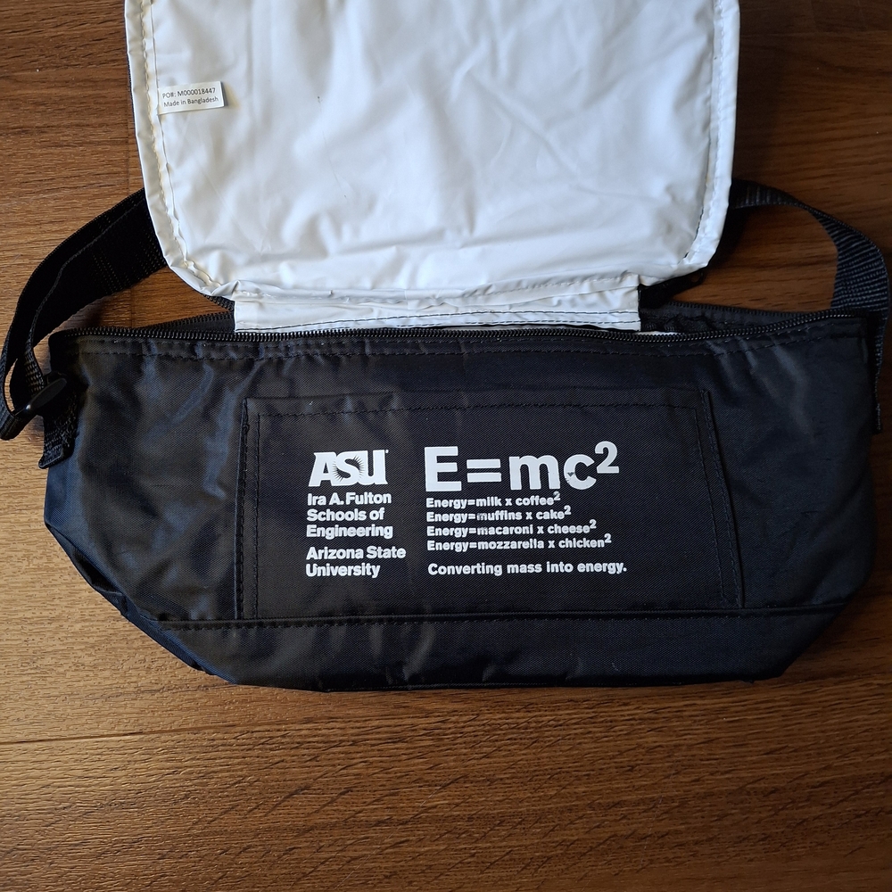 Black and White ASU Icepack Lunchbox Insulated Bag Schools of Engineering